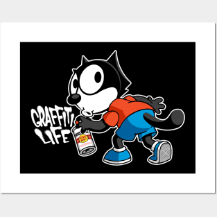 FELIX THE CAT - Graffiti (4 dark tees) Posters and Art